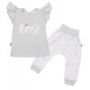 2-dielna dojčenská bavlnená súprava New Baby Happy Flower sivá 86 (12-18m)