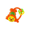 BABY MIX Detská hrkálka so zvukom Opička oranžová 11x9x3 oranžová