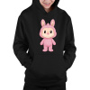 Plyšový Maskot Bubu Ružová - detská mikina s kapucňou pre fanúšikov Labubu - Koszulkowy | 164 | Čierna | Mikina s kapucňou - detská