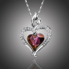 Éternelle Náhrdelník Swarovski Elements True Love - srdíčko NH1013-11140206224801B Fialová 42 cm + 5 cm (prodloužení)