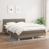 zahrada-XL Posteľný rám boxspring s matracom sivohned 140x200 cm látka 3140861