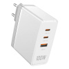 Wall charger, Vention, FEGW0-EU, 2xUSB-C, USB- A, 100W/100W/30W, GaN (white) 42502