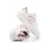 TENISKY KARL LAGERFELD KAPRI METAL MAISON GLITTER WHITE TEXTURED LTHR W/PINK