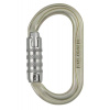 Oválna oceľová karabína Petzl Oxan zlatá triact lock