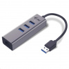 i-tec iTec USB 3.0 Kovový HUB 3 porty + adaptér Gigabit Ethernet U3METALG3HUB