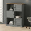 Knižnica VIGO sivá 90x35x114,5 cm masívna borovica-ForU-353183