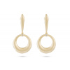 biju biju Pozlátené náušnice 14k, visiaci lesklý kruh so zirkónmi 1002416