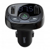 Baseus T-Type FM transmitter s USB nabíječkou 2xUSB / micro SD / černý CCTM-01