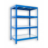 kovový regál bezskrutkový Biedrax 60 x 120 x 90 cm, modrý - 4 police pozink