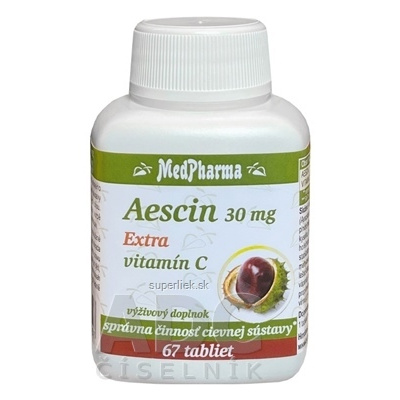MedPharma Aescin 30 mg Extra vitamín C tbl 1x67 ks, 8594045476507