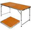Amanka Skladací robustný kempingový stôl 120x60x70 s nastaviteľnou výškou prenosný kufor