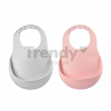 Podbradníky pre deti Silicone Bib Beaba Light Mist&Old Pink Beaba 2 kusy z mäkkého silikónu a gombíkmi od 0 mes BE913510