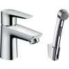 Hansgrohe TALIS E umyvadlová stojánková baterie, s odtokovou soupravou a bidetovou sprškou, EcoSmart, chrom