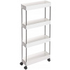 SongmicsHome Regál na kolieskach 40 x 13,5 x 86 cm 4 police biela KSC08WT