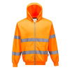 PORTWEST HI-VIS B305 / Reflexná mikina so zipsom a kapucňou - HV oranžová XXL