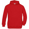 B&C | Hooded /kids, Detská mikina s kapucňou, červená, 7-8
