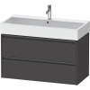DURAVIT Ketho 2 závesná skrinka pod umývadlo, 2 zásuvky, 984 x 460 x 549 mm, grafit super matná, K25278080800000