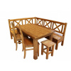 Rustikálny Jedálenský set MEXICANA BAX25L ľavé prevedenie Barevné provedení: vosk - ořech, Rozměr stolu: 160 x 90 cm