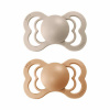 Bibs symetrické cumlíky silikón 2 ks Supreme 0-6 mesiacov Vanilla/peach