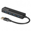 USB (3.0) HUB 4-port, Quadro Express, čierny, Defender, kompakt. 83204