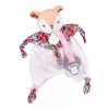 Plyšový jelenček s klipom na cumlík Dummy Holder Deer Boh'aime Doudou et Compagnie v darčekovom balení ružový 20 cm od 0 mes