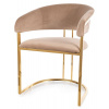 Jedálenská stolička TULIPE VELVET, zlatá-béžová bluvel 28