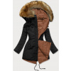 Dámska obojstranná zimná bunda black-caramel (m-21508) odstíny hnědé XXL (44)