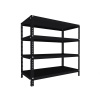 Skrutkovaný regál do skladu Biedrax 60 x 130 x 120 cm, čierny, 4 police, nosnosť 150 kg na policu