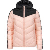 Champion HOODED POLYFILLED JACKET ružová,čierna Dámska prešívaná bunda L