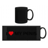 Čierny hrnček I love my penis