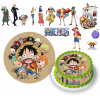 CUKROVÁ TLAČ Jedlý obrázok na tortu ONE PIECE Monkey D. Luffy + MENO POSTAVY 2