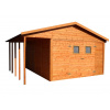 Záhradný drevený domček s terasou BILBAO 12,6m2 + 3,6m2, 16mm, s okny