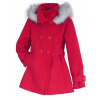 Detská bunda - Kabátová bunda AliButy s. 146 (Dievčenský kabát zimná kap-a červená 146)