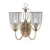 Searchlight Silhouette 2Lt Wall Light - Antique Brass & Seeded Glass