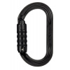 Oválna oceľová karabína Petzl Oxan čierna triact lock - US normy