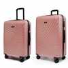 ROWEX Veľký a stredný cestovný kufor s TSA zámkom ROWEX Roseline 2v1 Farba: Ružovo-zlatá 56x38x23 cm, 66x45x26 cm, 76x50x30 cm ABS