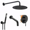 Sprchový/vaňový set pod omietku Rea Lungo čierny