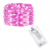 SPRINGOS LED reťaz Nano Duo 2 m 20 LED 2x AA biela ružová