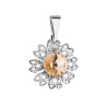 Evolution Group Prívesok bižutéria so Swarovski krištáľmi oranžový kvietok 54032.3