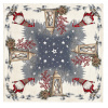 Vianočný gobelinový obrus na stôl Škriatok s lampášom 90x90 cm Chenille IT011