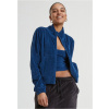 Ladies Short Velvet Track Jacket - black L