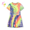 Dievčenské šaty - KUGO CY1006, dúhová tmavšia Farba: Mix farieb, Veľkosť: 98