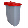 Denox odpadkový kôš RECICLO na triedený odpad 85 L, červené veko, plastový s