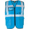 KORNTEX HI-VIS KXMF BERLIN / Reflexná multifunkčná vesta - sky blue XXL