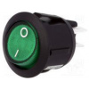 ROCKER DPST pol 2 OFF-ON 10A/250VAC zelená tlejivka 230V