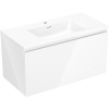 Mexen Orio, kúpeľňová skrinka 90 cm s umývadlom Otis, 1 zásuvka, biela lesklá, 91A10-09047-1-BF00-W18M00