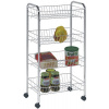 ARTEX Pojazdný regál BRILLY 4, 40 x 26 x 78 cm, pochrómovaný drôt