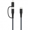 Kábel Fixed FIXDB-CCL3-GR USB-C / USB-C a Lightning 3m tmavošedý