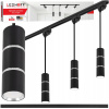 Koľajnicové osvetlenie KOĽAJNICA 1m 3x závesná lampa LED TUBA GU10 čierna STRIEBORNÁ