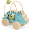 Bigjigs Toys Triceratops na kolečkách s korálkovým labyrintem
